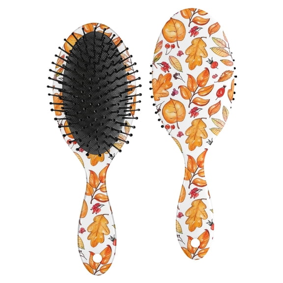Autumn Leaves and Fall Berries Pattern Hair Brush,Girls Detangling Hair Brush,Glide Through Tangles with Ease for Wet & Dry Hair