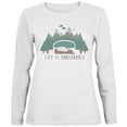 thumbnail image 1 of Autumn Life is Unbearable Bear Pun Ladies' Relaxed Jersey Long-Sleeve Tee White MD, 1 of 1
