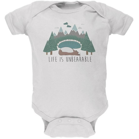 Autumn Life is Unbearable Bear Pun Soft Baby One Piece White 3 Month