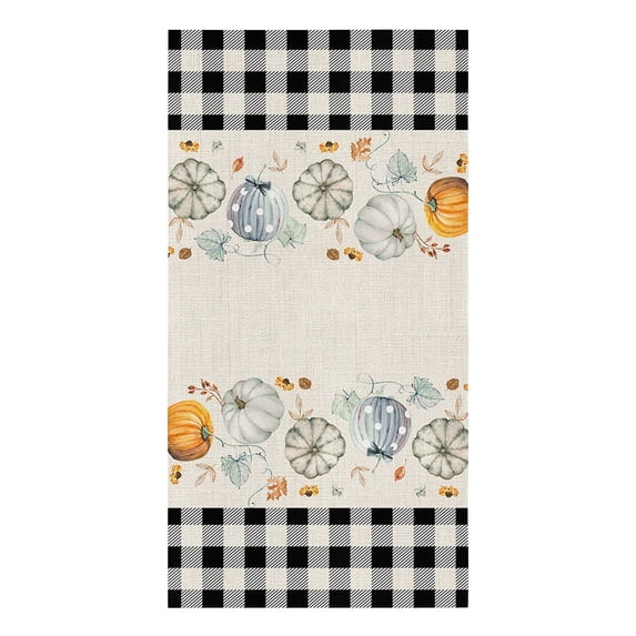 Autumn Line Pumpkin Texture Kitchen Towel Absorbent Dish Cloth Tableware Towel for Kitchen Household Cleaning Tool