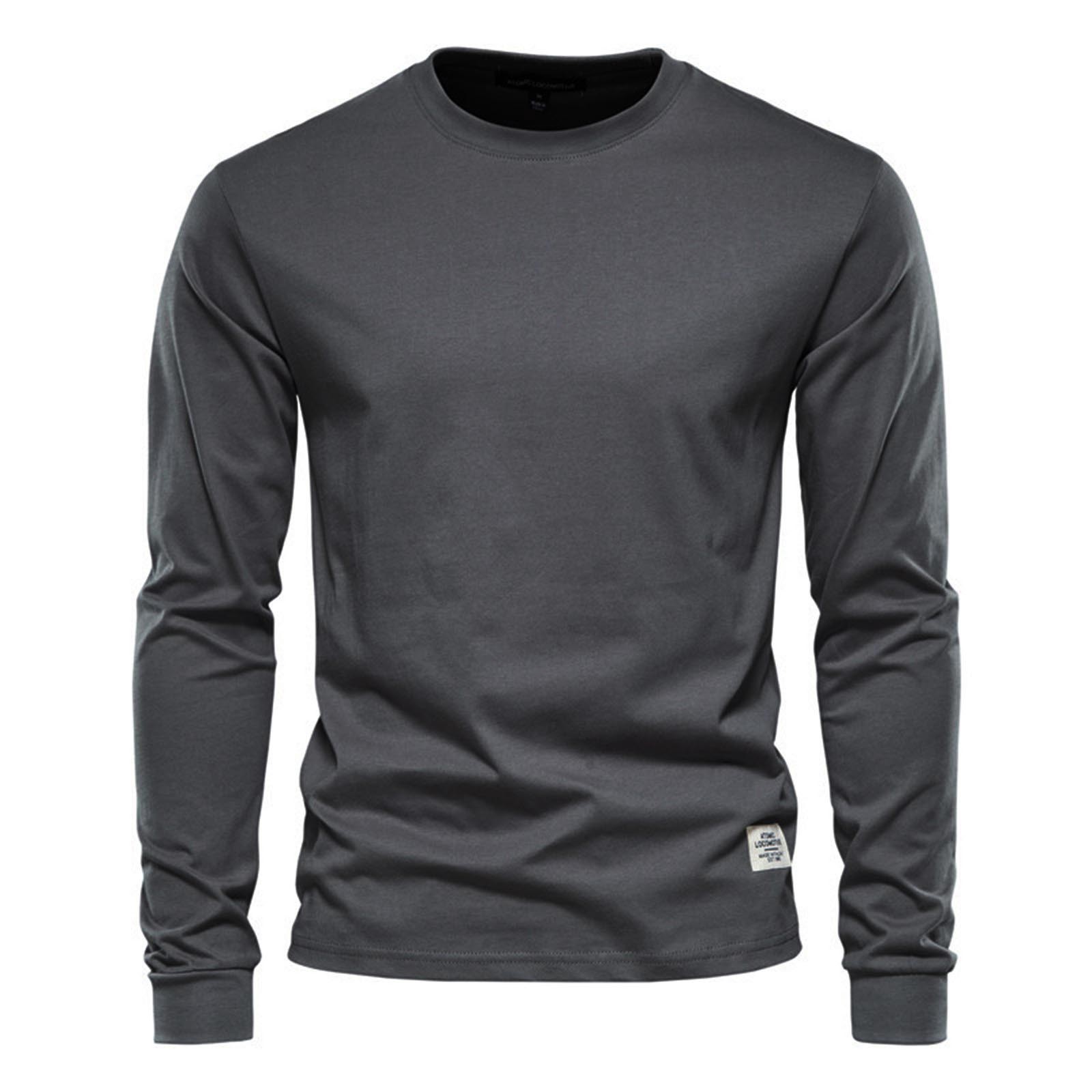 Autumn Long Sleeve New Men's Solid Color Shirt With Cotton T-shirt ...