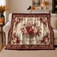 thumbnail image 1 of Autumn Mantelpiece Floral Bouquet Ornate, Cozy Botanical Garden Scene, Warm Flannel Blanket for Sunroom and Reading Nook, Garden Lovers Thanksgiving Gift, Botanical Home Decor, 1 of 9