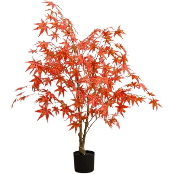 Autumn Maple Artificial Tree, 120 cm Large Artificial Plants Maple Maple Tree Indoor Decoration Artificial Autumn Tree in Pot Plants for Farmhouse, Home, Wedding