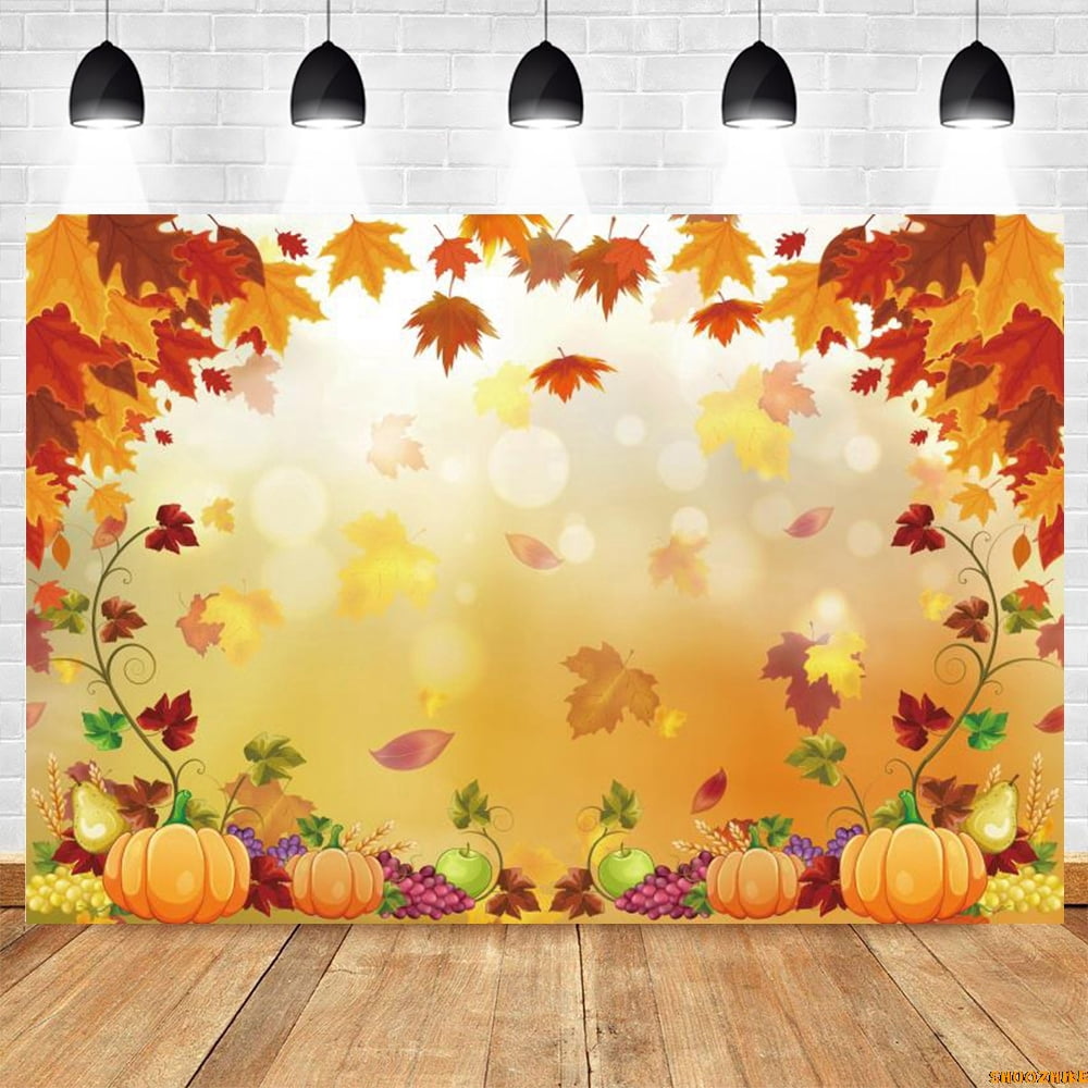 Autumn Maple Forest Pumpkin Backdrop Haystack Fall Field Window Baby ...
