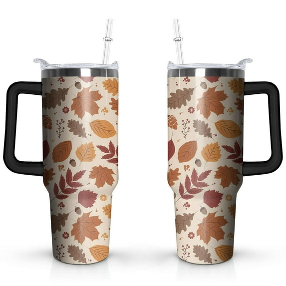 Autumn Maple Leaf 40 OZ Tumbler Cup with Lid and Straw Gifts for Mom Friend Sister Grandma