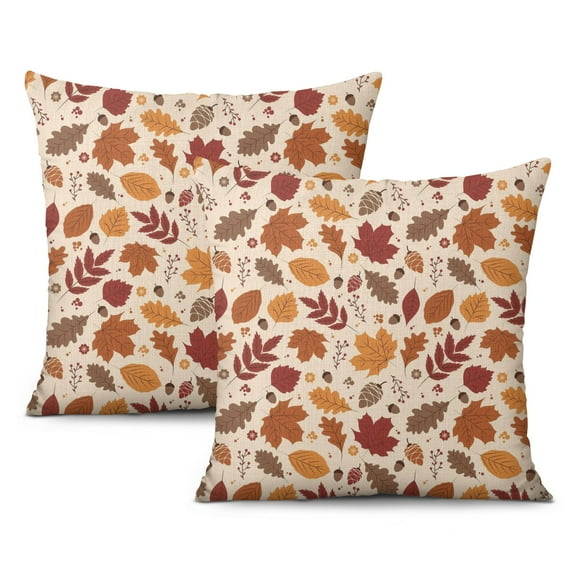 Autumn Maple Leaf Decorative Pillows Pillow Cover,Soft Pillow Cas Covers,linen Pillowcases Double-sided Printing for Sofa Couch Outdoor Decor,Pillow Case Set Of 2,18x18 Inches