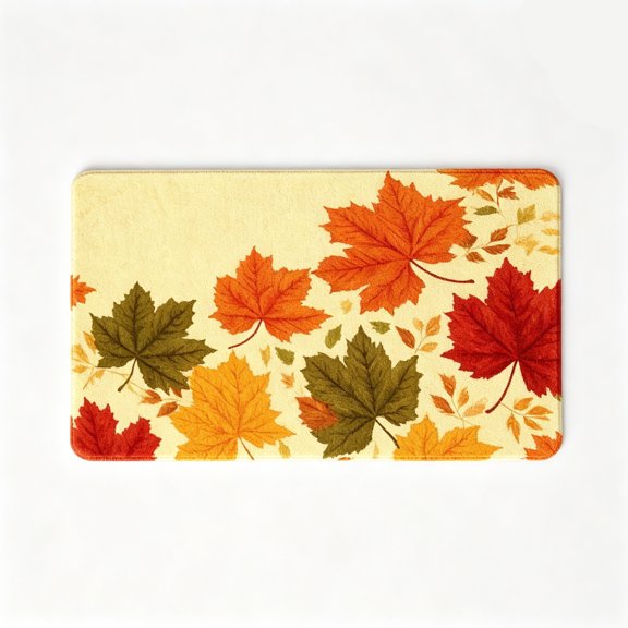 Autumn Maple Leaf Floor Mat Fall Seasonal Home Decor Rug