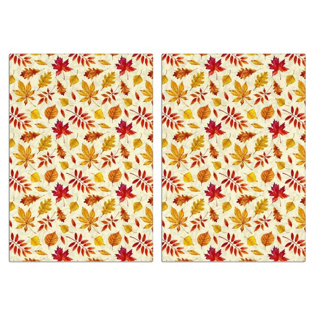 Autumn Maple Leaf Kitchen Set - 2PC Soft Absorbent Towels w/Pumpkin Print, Farmhouse Home Decor ...