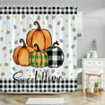 Autumn Maple Leaf Pumpkin Bathroom Shower Curtain Sunflower
