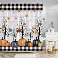 Autumn Maple Leaf Pumpkin Bathroom Shower Curtain Sunflower