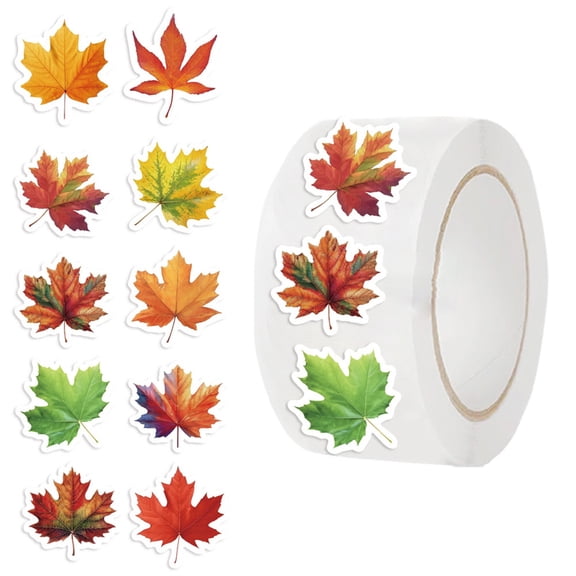Autumn Maple Leaf Sticker for Scrapbooks and Planners - Versatile Peel and Stick for Home and Travel Accessories 500PCS