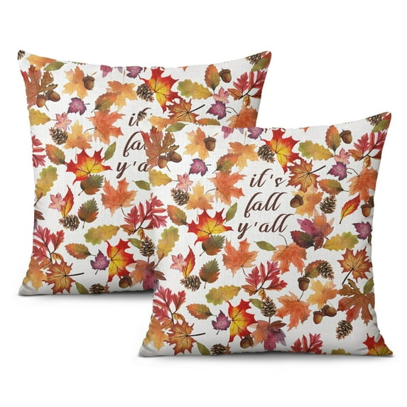 Autumn Maple Leaf Throw Pillow Covers Pillow Cover,Soft Pillow Cas Covers,linen Pillowcases Double-sided Printing for Sofa Couch Outdoor Decor,Pillowcases Set Of 2,20x20 Inches