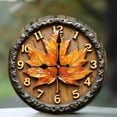 thumbnail image 1 of Autumn Maple Leaf Wall Clock Wooden Frame 10-Inch Silent Wooden Wall Clock, Battery Operated (AA Batteries Not Included), Artistic Home Decor, 1 of 7