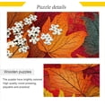 thumbnail image 1 of Autumn Maple Leaf Wooden Jigsaw Puzzles, Intellectual Entertainment Educational Puzzles Fun Family Game Creative Gift for Friends Parents Grandparents, 500 Pieces, 1 of 6