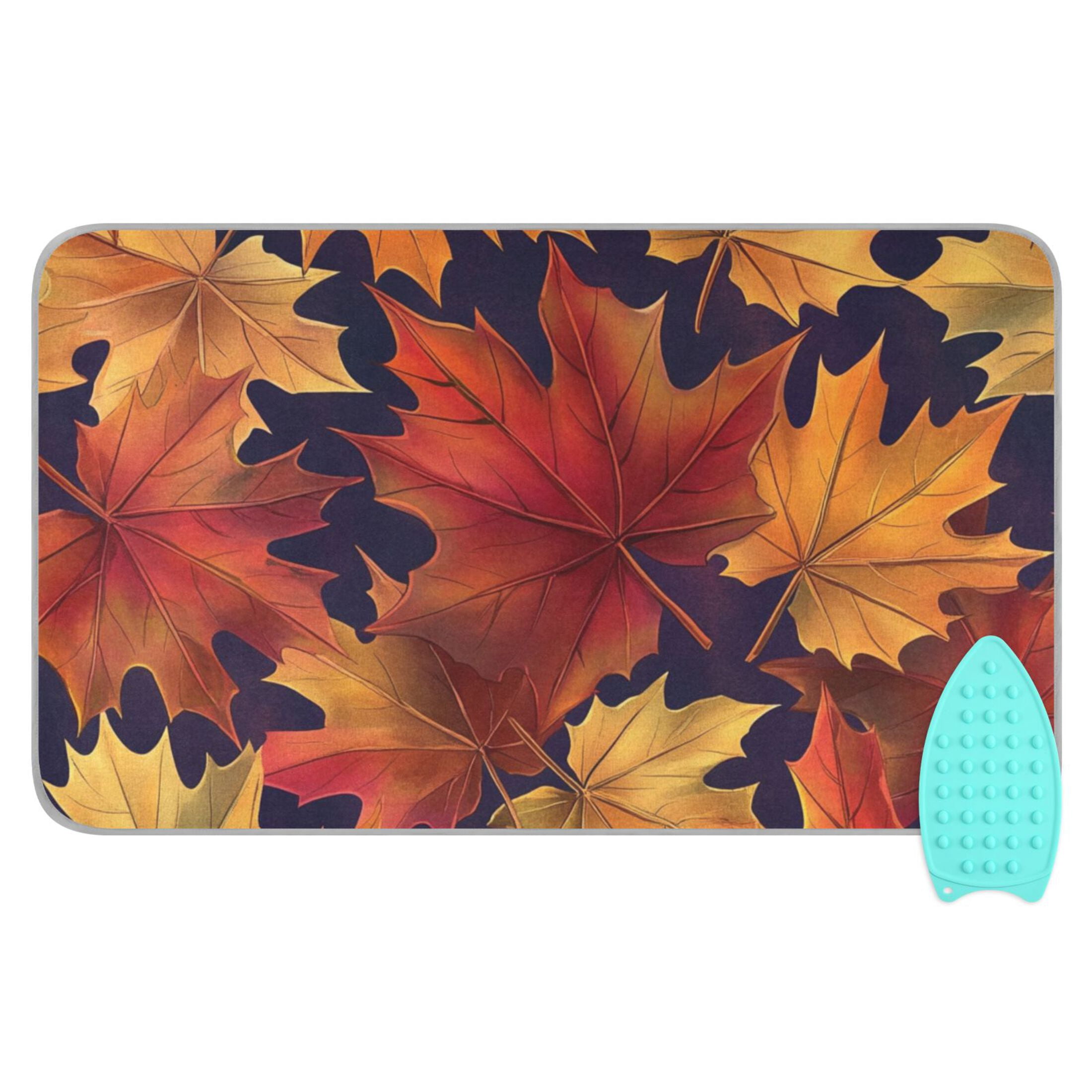 Autumn Maple Leave Ironing Mat Blanket for Table Top Travel Portable Ironing Board Pad 47.2x27.6 Inch
