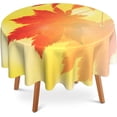 thumbnail image 1 of Autumn Maple Leaves 60 inch Round Tablecloth,Sunlight Circle Table Cover Stain Resistance Water Repellent Wrinkle-Free Table Cloth for Home Kitchen Dining Party Patio Indoor Outdoor, 1 of 6