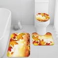 thumbnail image 1 of Autumn Maple Leaves Bathroom Rug Set of 3, Fall Landscape 3 Pieces Bath Mats Set for Bathroom, No Silp Washable Cover Floor Rug Decorations for Kitchen Bathroom Bedroom, 1 of 6