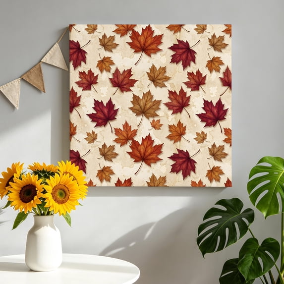 Autumn Maple Leaves Canvas Wall Art for Living Room, Rustic Classic ...