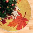 thumbnail image 1 of Autumn Maple Leaves Christmas Tree Skirt Stand Mat Waterproof Floor Protection Mat for Holiday Decoration, 1 of 6