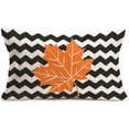 thumbnail image 1 of Autumn Maple Leaves Decorative Throw Pillow Covers Black White Wave Stripe Pillowcases Fall Thanksgiving Modern Outdoor Lumbar Cushion Cases for Patio Couch Bench 12 x 20 Inch (H-11), 1 of 4