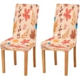 thumbnail image 1 of Autumn Maple Leaves Dining Room Chair Covers Fall Chestnut Chair Slipcovers Stretch Seat Protector Removable Chair Cover For Home Kitchen Restaurant Hotel 4pcs, 1 of 6