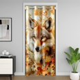 thumbnail image 1 of Autumn Maple Leaves Door Curtain,Cute Wolf Blackout Curtain Teens Men,Wild Animal Theme Door Drape Closet Door 1 Panel 42"Wx80"L, 1 of 5