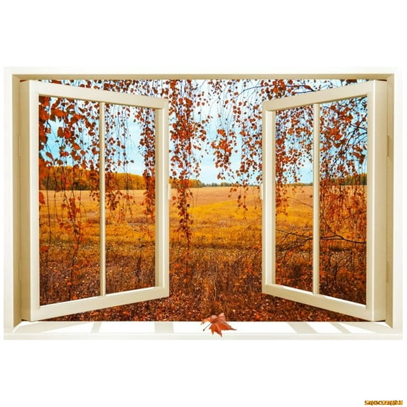 Autumn Maple Leaves Forest Window Backdrop Pumpkins Sunflower Baby Shower Family Party Photography Background r Photo Studio