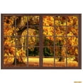 thumbnail image 1 of Autumn Maple Leaves Forest Window Backdrop Pumpkins Sunflower Baby Shower Family Party Photography Background r Photo Studio, 1 of 5