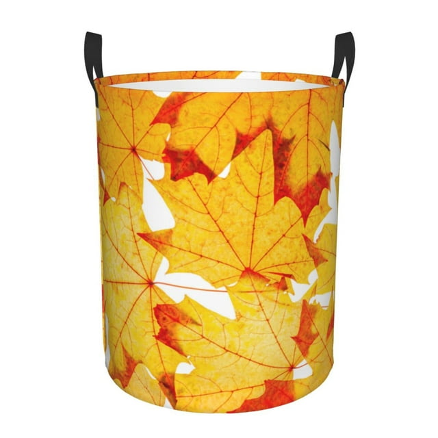 Autumn Maple Leaves Laundry Basket Hamper, Waterproof Laundry Bag