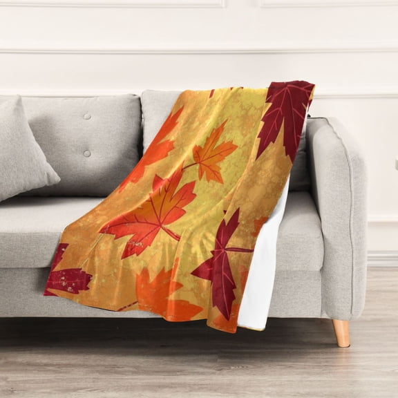 Autumn Maple Leaves Throw Blanket 60" x 90" Soft and Warm Blankets for Couch Sofa and Bed