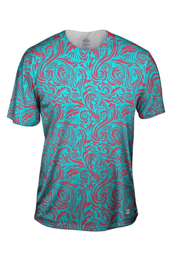 Autumn Me Red Leaf Swirls Pattern Mens T-Shirt All Over Print