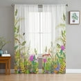 Autumn Meadow Plants And Insects Bay Window Screening Curtains Drape