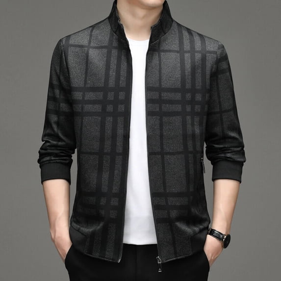 Autumn Men's Jacket Fashionable Casual Stand Collar Printed Jacket