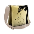 thumbnail image 1 of Autumn Messenger Bag, Tree with Falling Leaves, Unisex Cross-body, by Ambesonne, 1 of 2