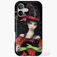 thumbnail image 1 of Autumn Mischief Witch Black Cat Compatible Phone Case for iPhone 11–17 Pro Max, 1 of 2