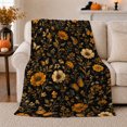 thumbnail image 1 of Autumn Monarch Butterfly Floral Garden Artwork, Cozy Friendship Quote Scene, Warm Flannel Blanket for Living Room and Reading Nook, Art Lovers Thanksgiving Gift, Artistic Home Decor, 1 of 9