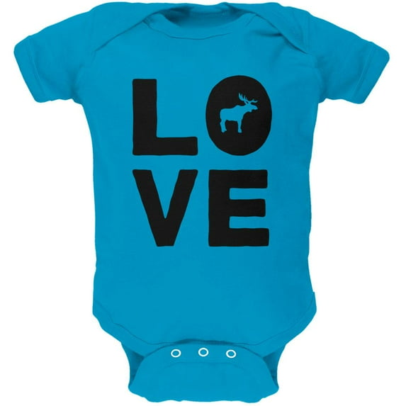 Autumn Moose Love Soft Baby One Piece Turquoise 9-12 M
