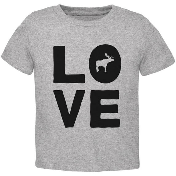 Autumn Moose Love Toddler T Shirt Heather 4T