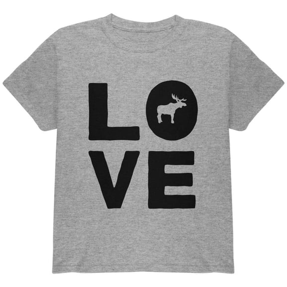 Autumn Moose Love Youth T Shirt Heather YMD
