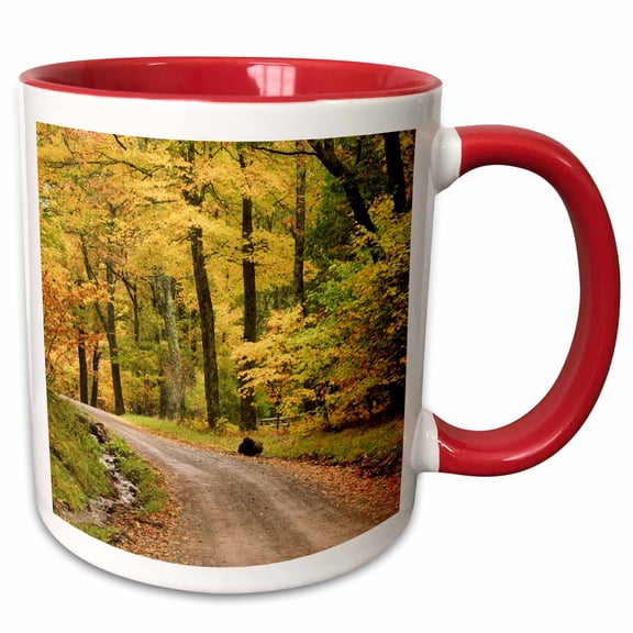 3drose, Autumn, Mountain Lake, Piedmont, Virginia - Us47 Mpr0001 - Maresa Pryor, 11oz Two-tone Red Mug