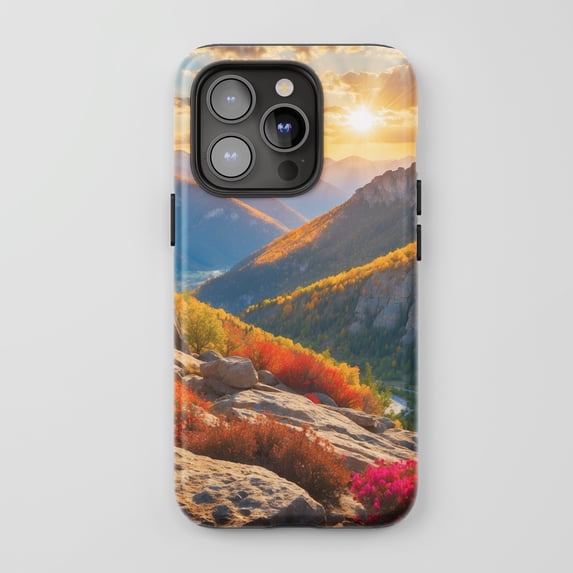 Autumn Mountain Landscape For All iPhone Series Protective Phone Case Scenic Nature Theme Vibrant Multi-color