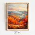 thumbnail image 1 of Autumn Mountain Landscape, Vintage Fall Hillside Art, Warm Earthy Colors, Rustic Wall Decor, 1247 Home Decor, 8x12 UNFRAMED, 1 of 3