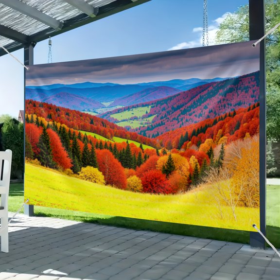 Autumn Natural Scenery Backdrop Mountain Fall Landscape with Colorful Forest Photography Background for Thanksgiving Day Party Decor Adult Kid Fall Photo Studio Props