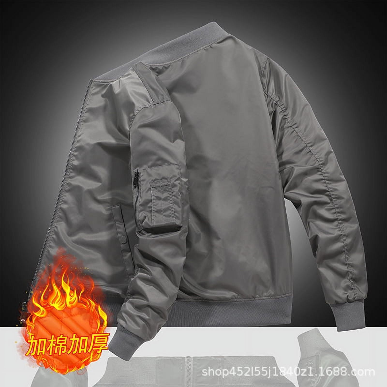 Autumn New Air Force ma1 pilot jacket men‘s motorcycle solid color coat