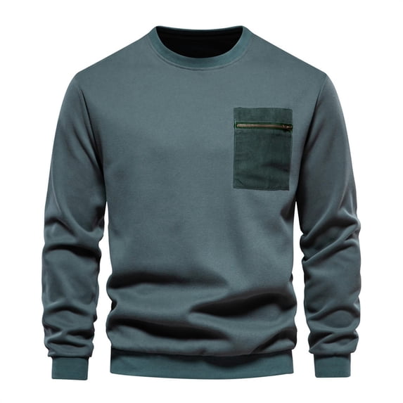 Autumn New Long Sleeve Sweatshirt Trendy Men's Loose Casual Round Neck Men's Sweatshirt-Grass Green-S