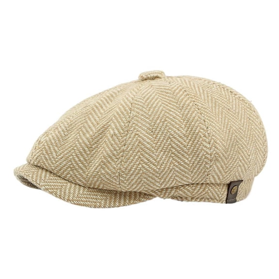 Autumn New Octagonal Hat Men's Duckbill Beret British Retro Herringbone Knitted Newsboy Cap Painter Hat Trendy