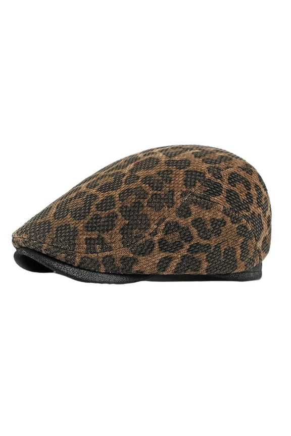 Autumn New Python Pattern Hat Women's Beret British Retro Forward Hat Men's Reversible Full-Cover Duckbill Cap