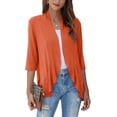 thumbnail image 1 of Autumn New Solid Cardigan Coat - 3/4 Sleeve Ruffle Top, 1 of 2