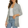 thumbnail image 1 of Autumn New Solid Cardigan Coat - 3/4 Sleeve Ruffle Top, 1 of 2