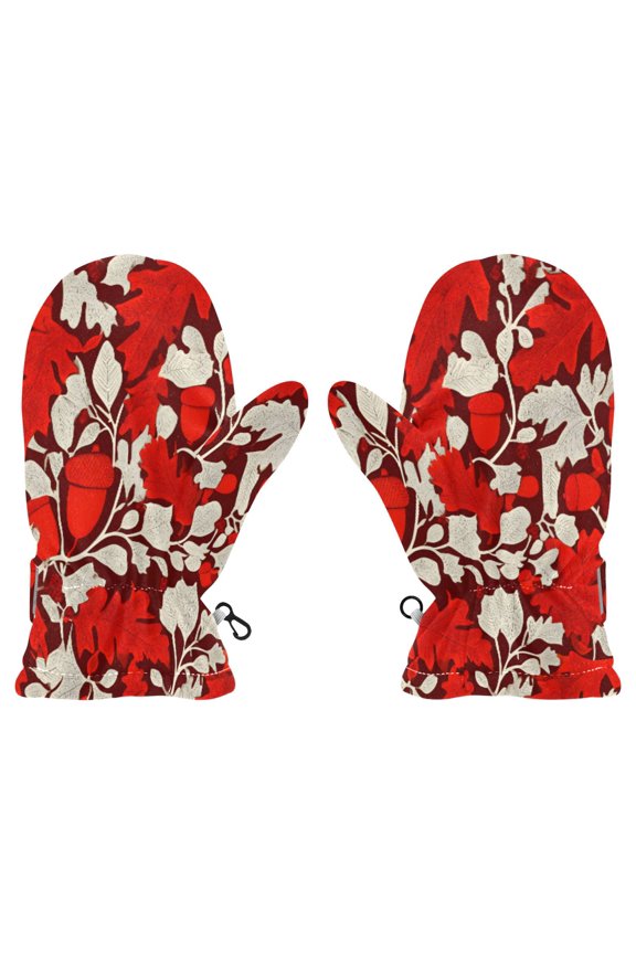 Autumn Nuts Witch Cauldron Pattern Cold Weather Mittens Cozy Gloves with Adjustable Fit Perfect for Outdoor Fun